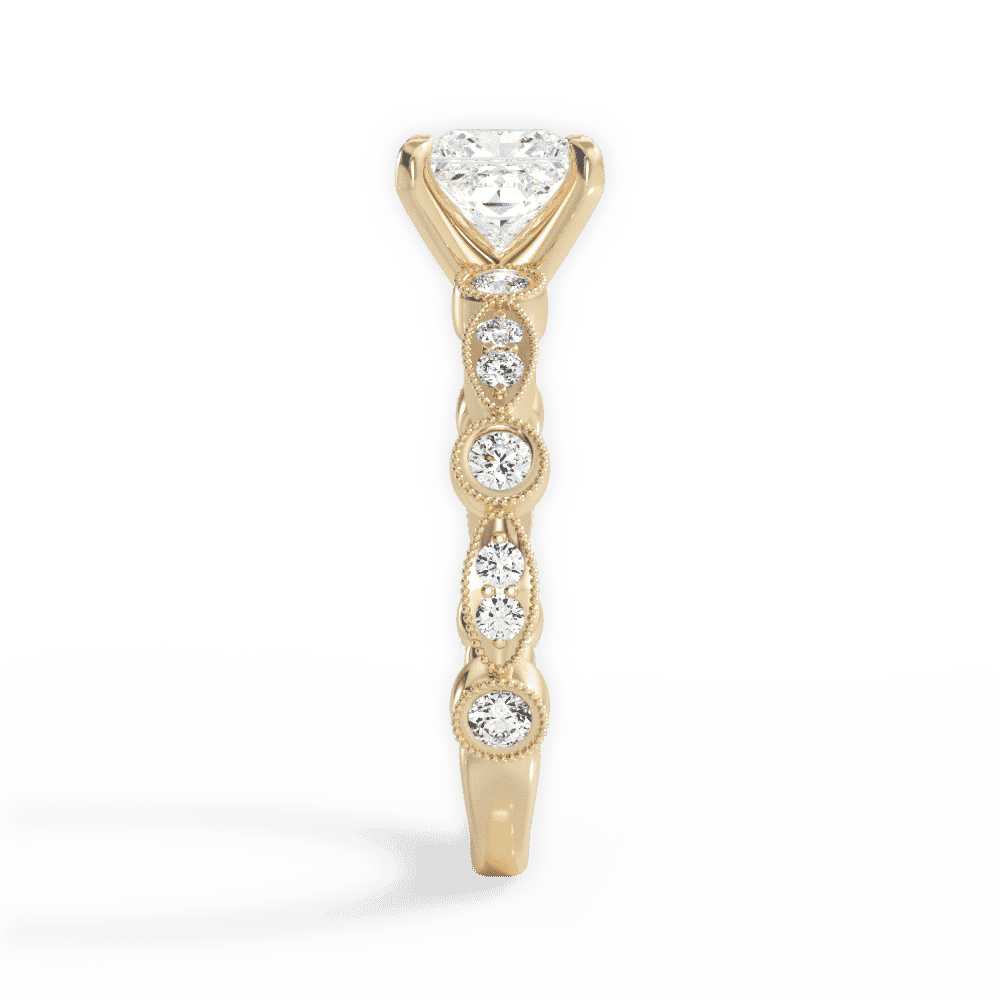 14kt Yellow Gold/18kt Yellow Gold/princess/perspective