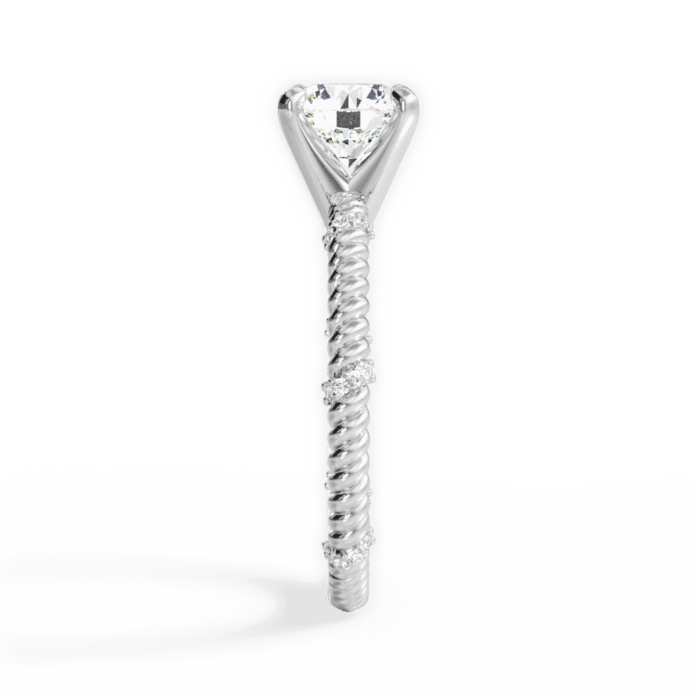14kt White Gold/18kt White Gold/Platinum/round/perspective