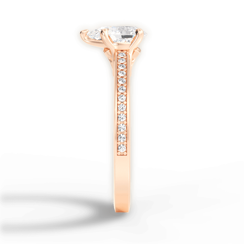 14kt Rose Gold/18kt Rose Gold/pear/perspective