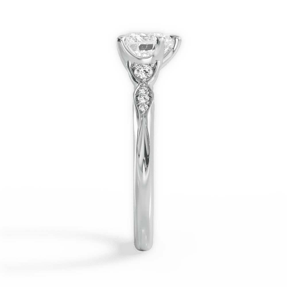 14kt White Gold/18kt White Gold/Platinum/heart/perspective