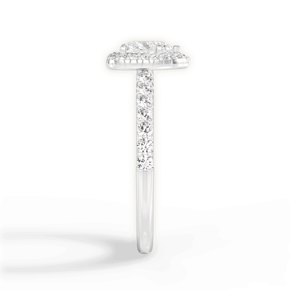14kt White Gold/18kt White Gold/Platinum/heart/perspective