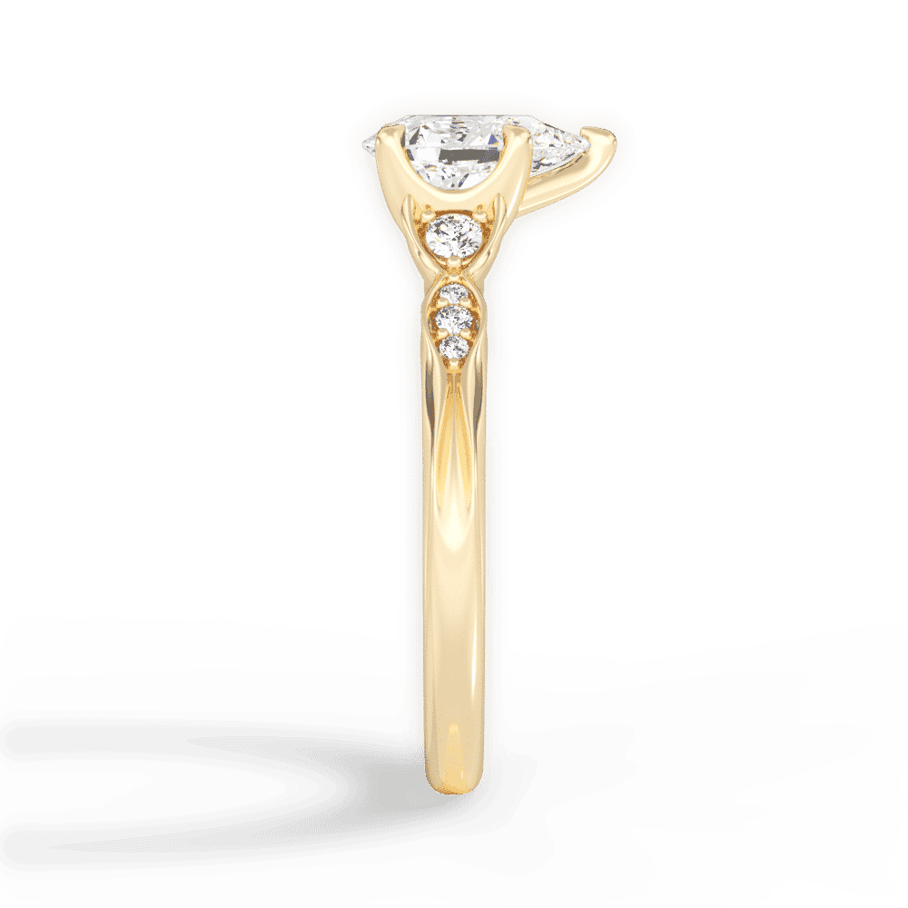 14kt Yellow Gold/18kt Yellow Gold/pear/perspective