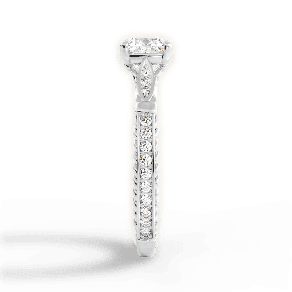 14kt White Gold/18kt White Gold/Platinum/cushion/perspective