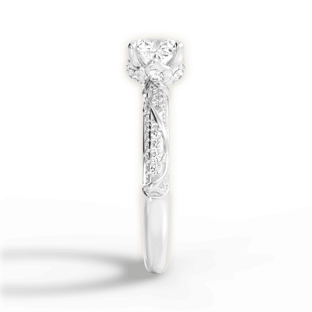 14kt White Gold/18kt White Gold/Platinum/cushion/perspective