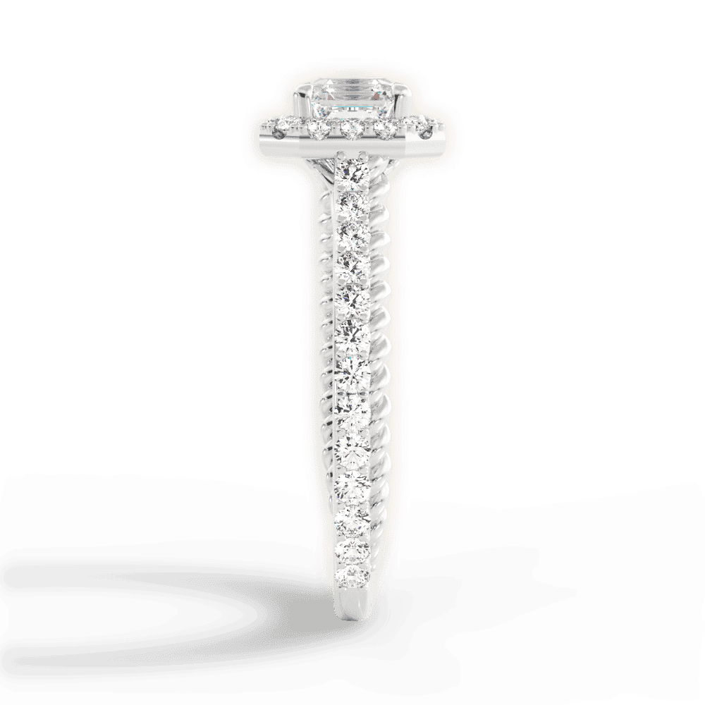 14kt White Gold/18kt White Gold/Platinum/asscher/perspective