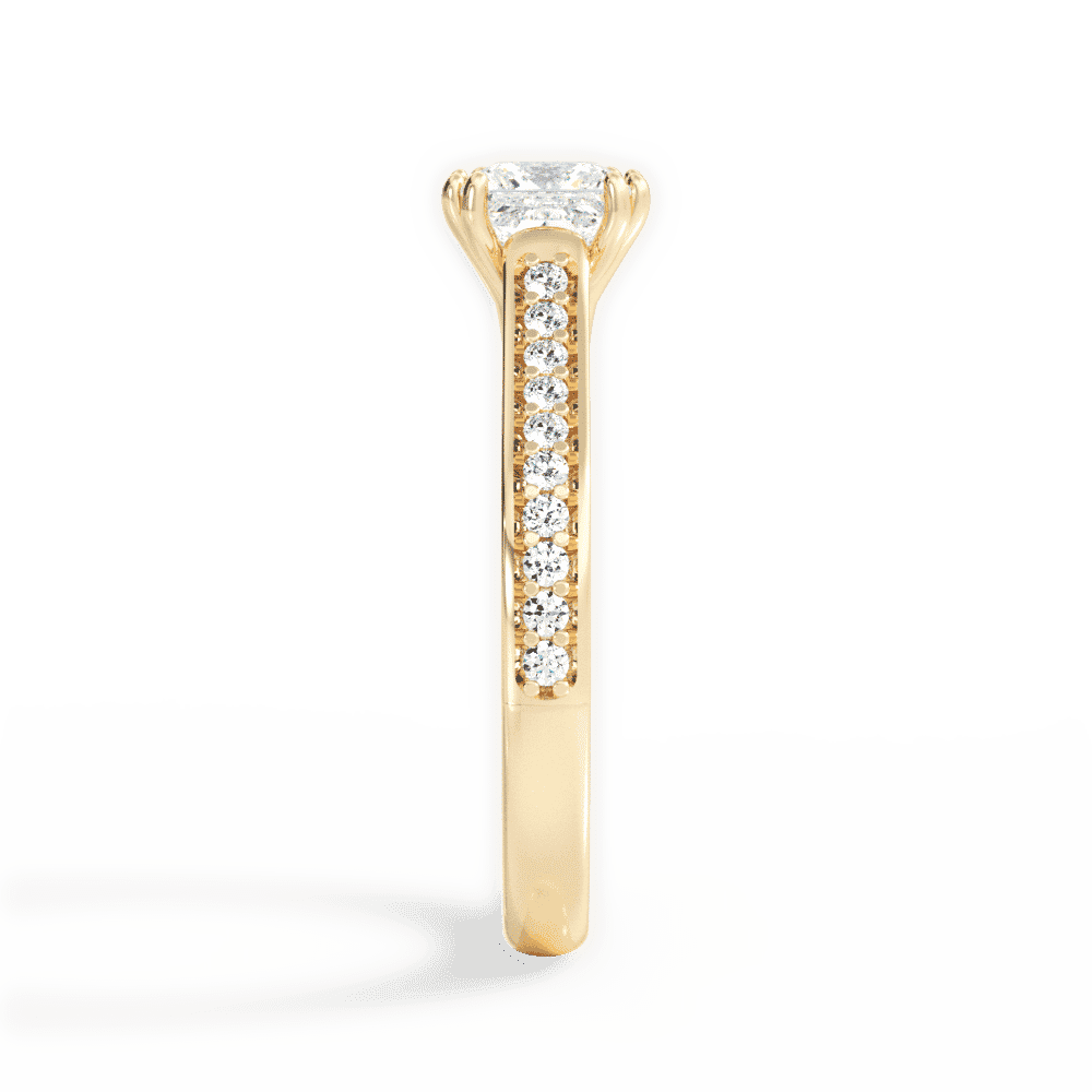 14kt Yellow Gold/18kt Yellow Gold/princess/perspective