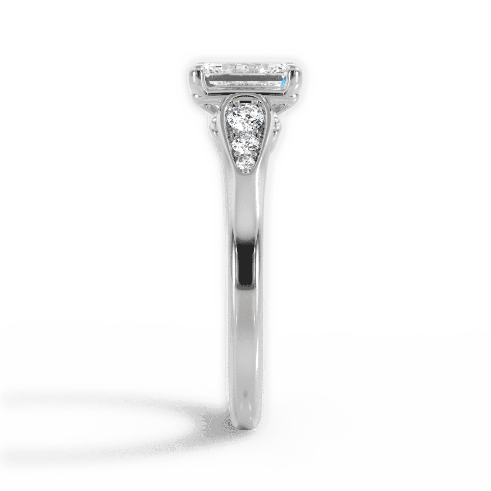 14kt White Gold/18kt White Gold/Platinum/emerald/perspective