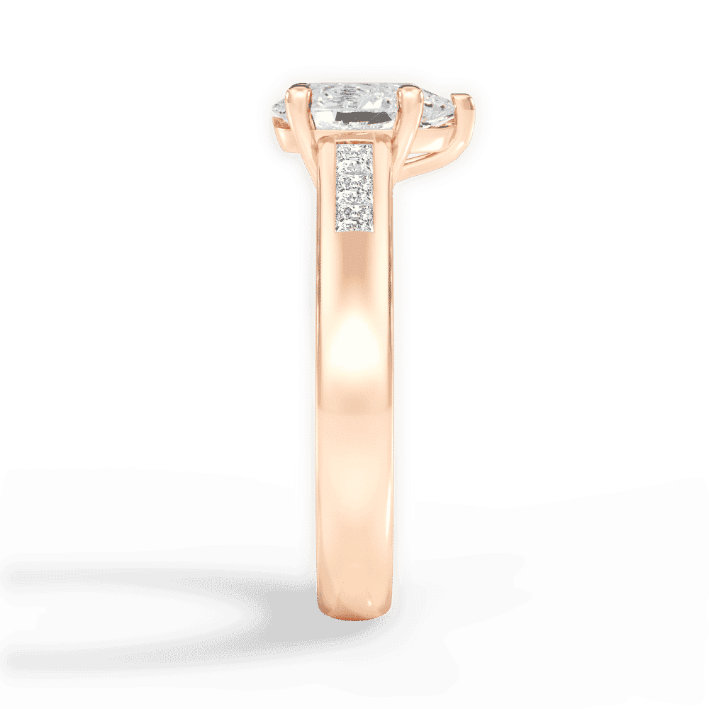 14kt Rose Gold/18kt Rose Gold/pear/perspective