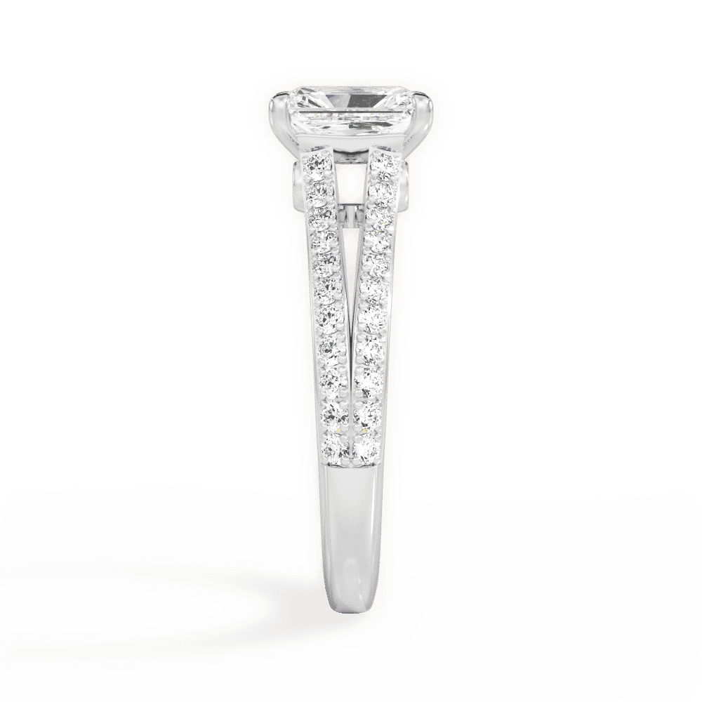 14kt White Gold/18kt White Gold/Platinum/radiant/perspective