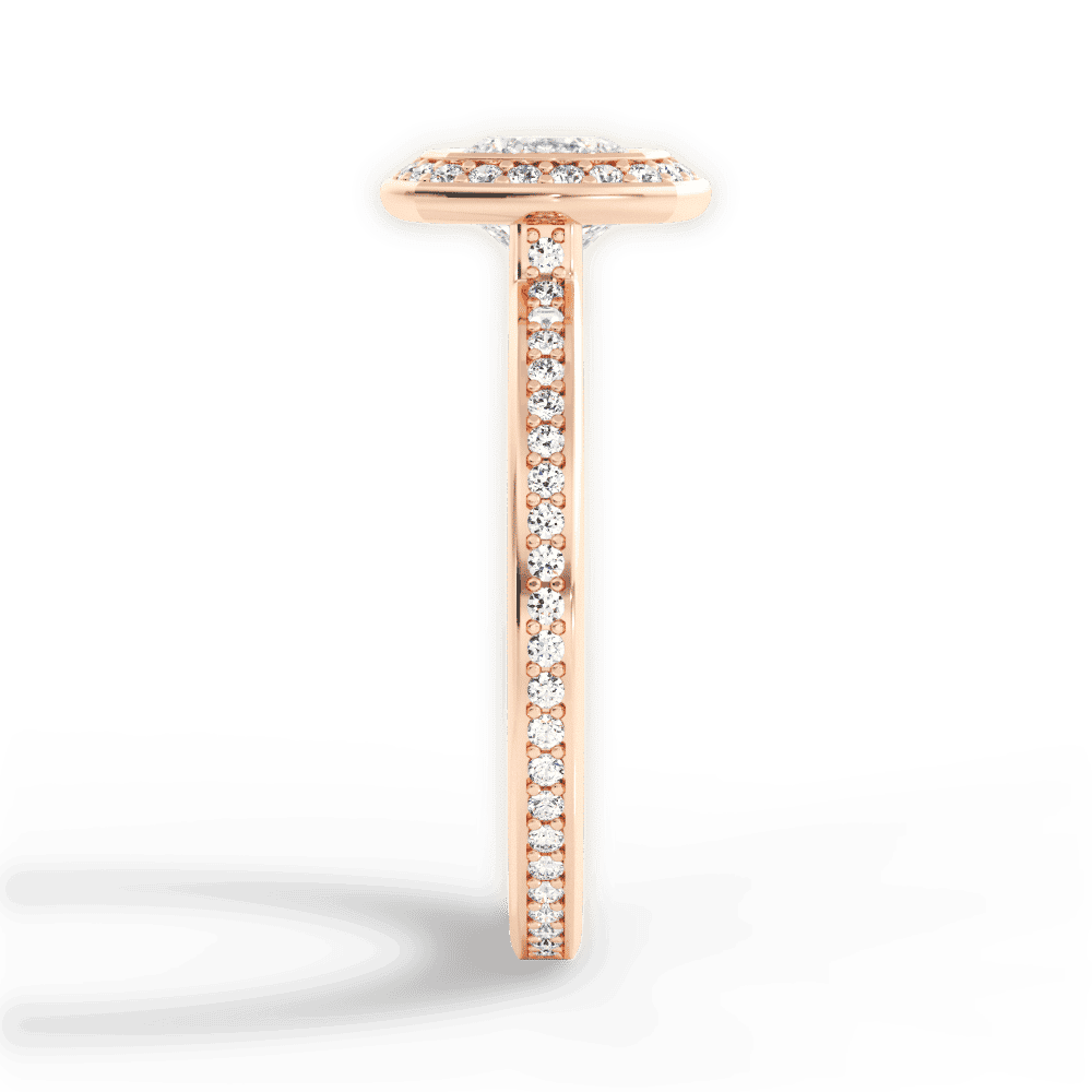 14kt Rose Gold/18kt Rose Gold/cushion/perspective