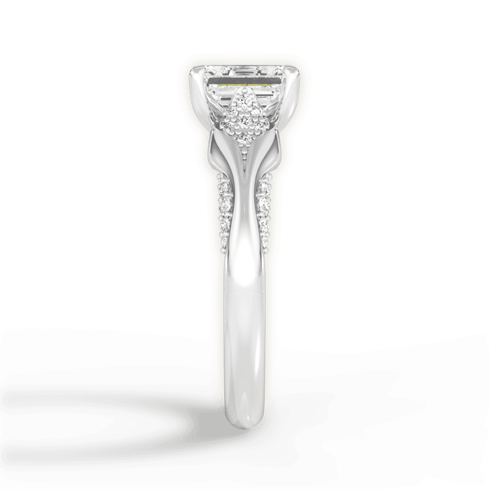 14kt White Gold/18kt White Gold/Platinum/emerald/perspective