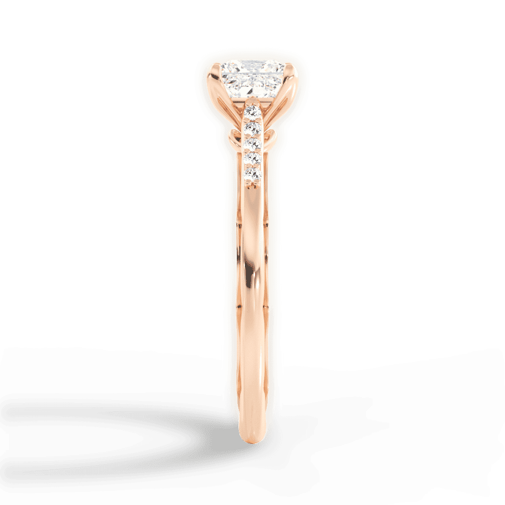 14kt Rose Gold/18kt Rose Gold/princess/perspective
