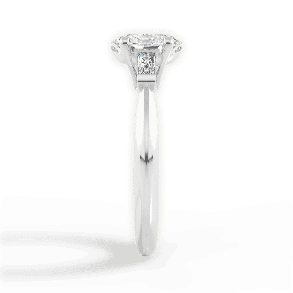 14kt White Gold/18kt White Gold/Platinum/oval/perspective