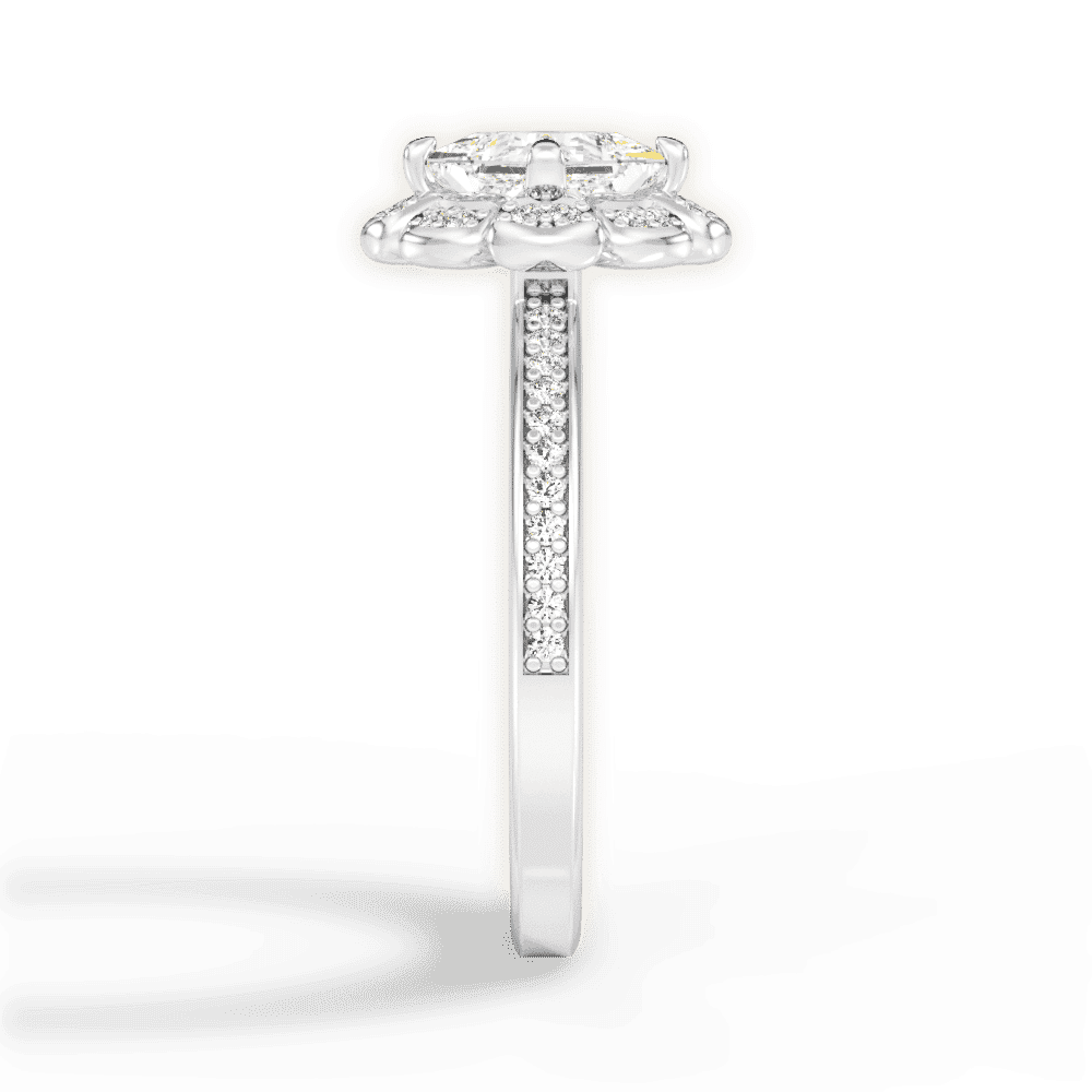 14kt White Gold/18kt White Gold/Platinum/princess/perspective