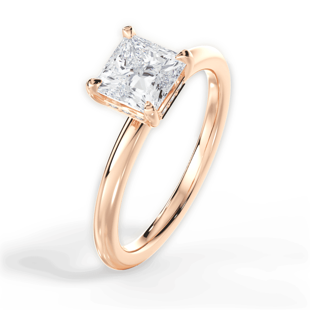 14kt Rose Gold/18kt Rose Gold/princess/side