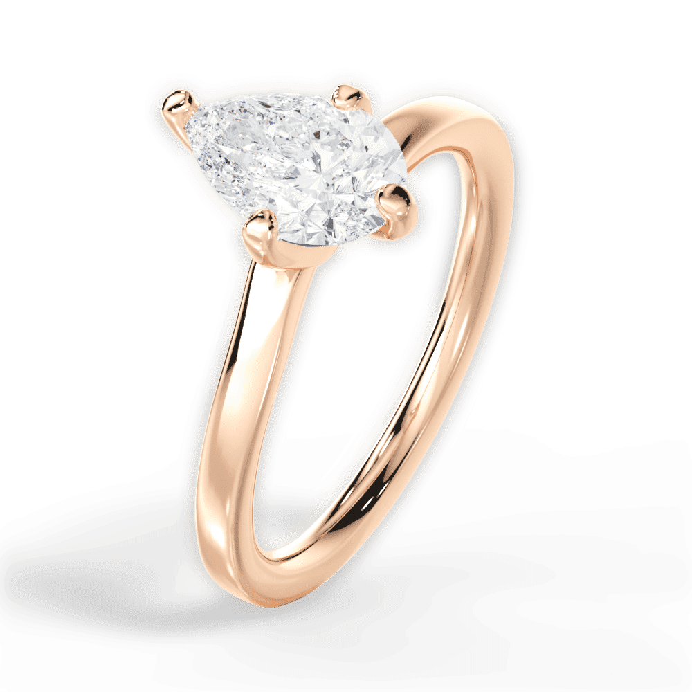 14kt Rose Gold/18kt Rose Gold/pear/side