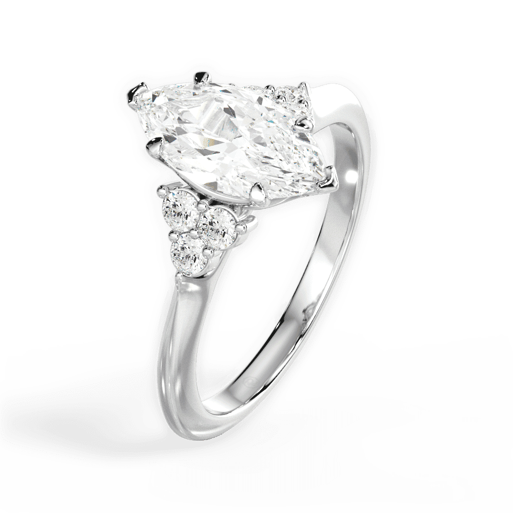 14kt White Gold/18kt White Gold/Platinum/marquise/side