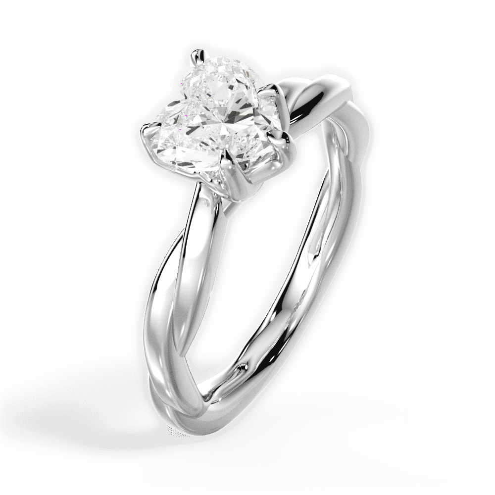 14kt White Gold/18kt White Gold/Platinum/heart/side