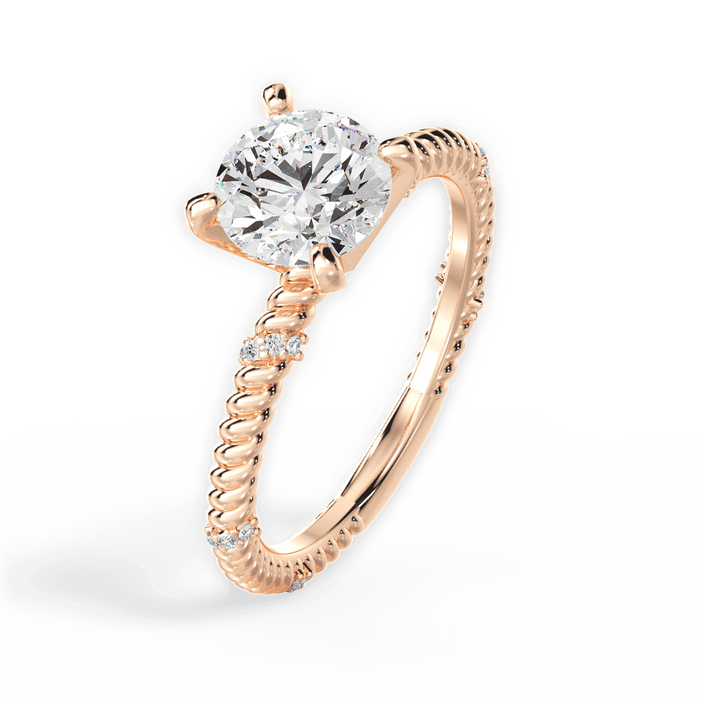 14kt Rose Gold/18kt Rose Gold/round/side