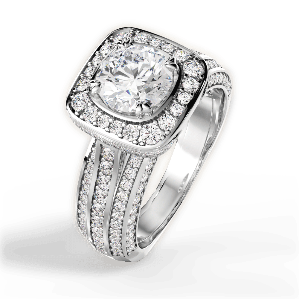 14kt White Gold/18kt White Gold/Platinum/round/side
