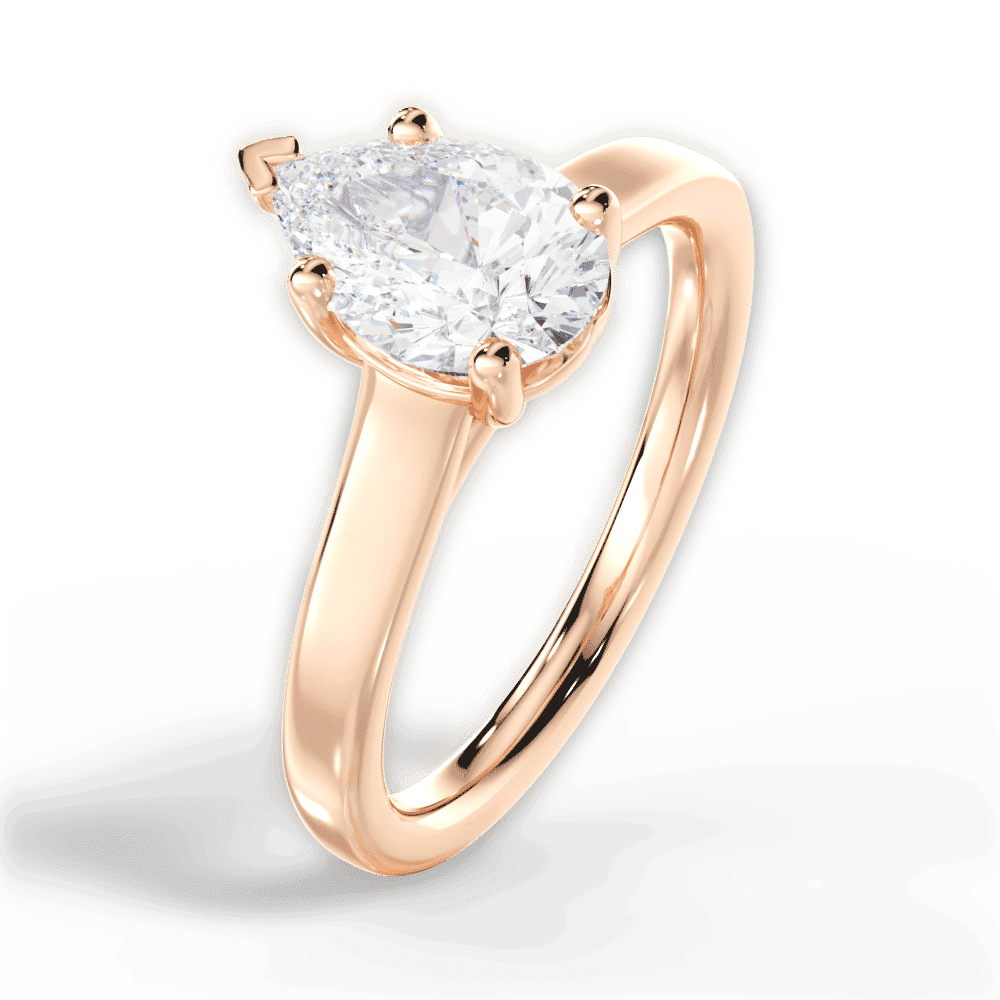 14kt Rose Gold/18kt Rose Gold/pear/side