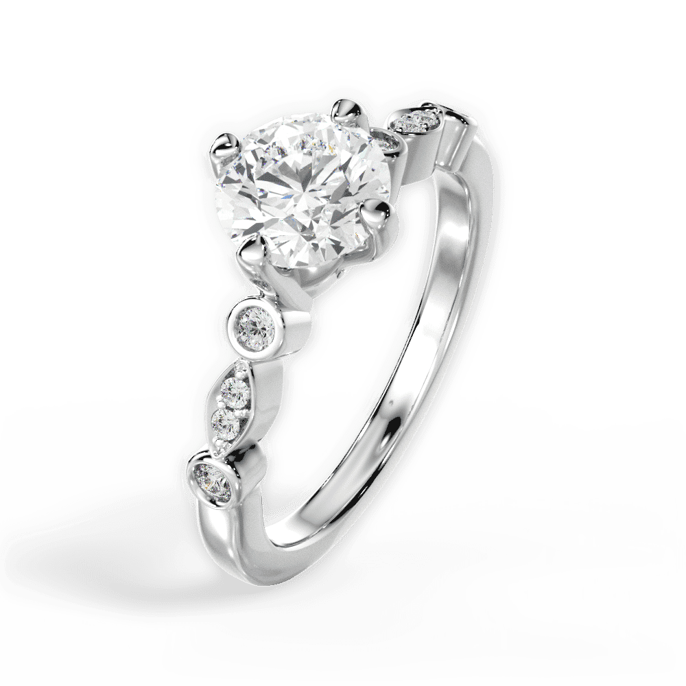 14kt White Gold/18kt White Gold/Platinum/round/side