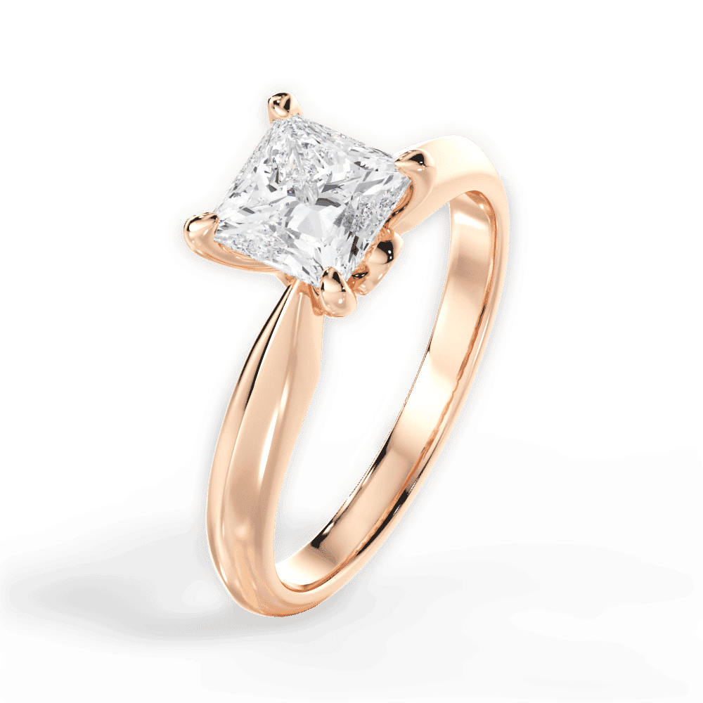 14kt Rose Gold/18kt Rose Gold/princess/side