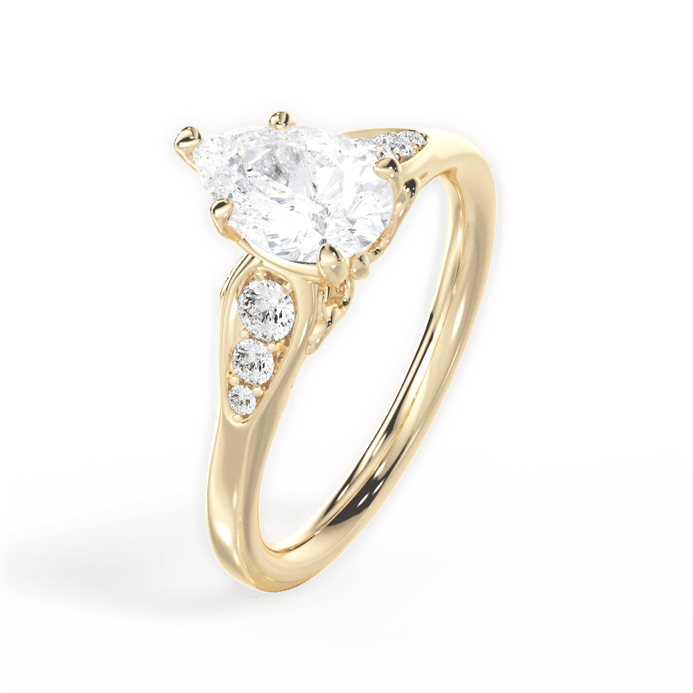 14kt Yellow Gold/18kt Yellow Gold/pear/side