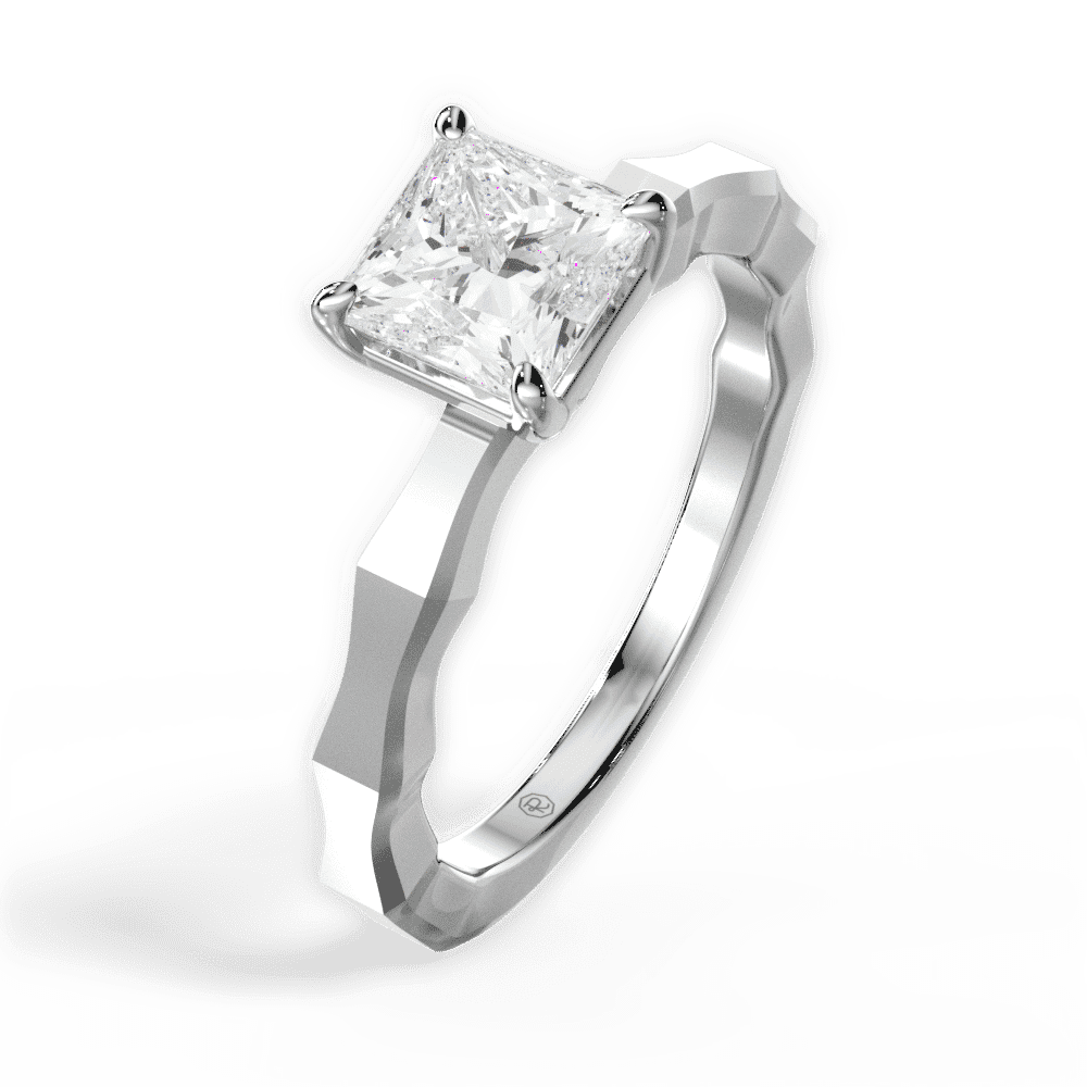 14kt White Gold/18kt White Gold/Platinum/princess/side