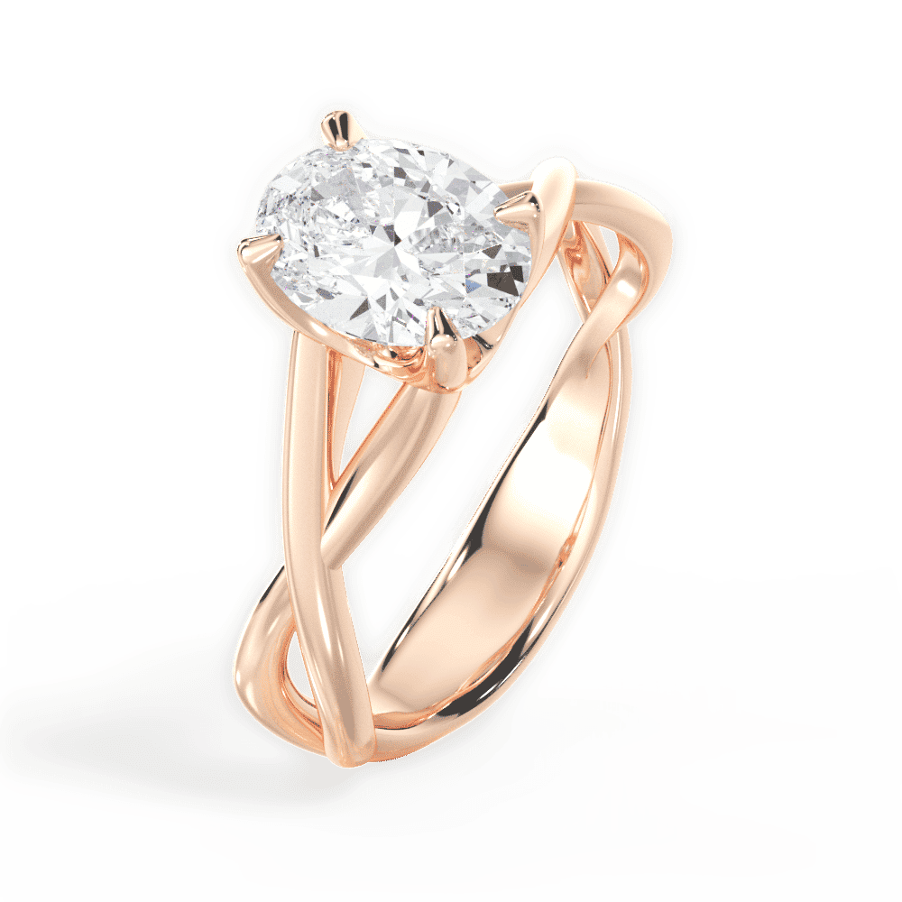 14kt Rose Gold/18kt Rose Gold/oval/side