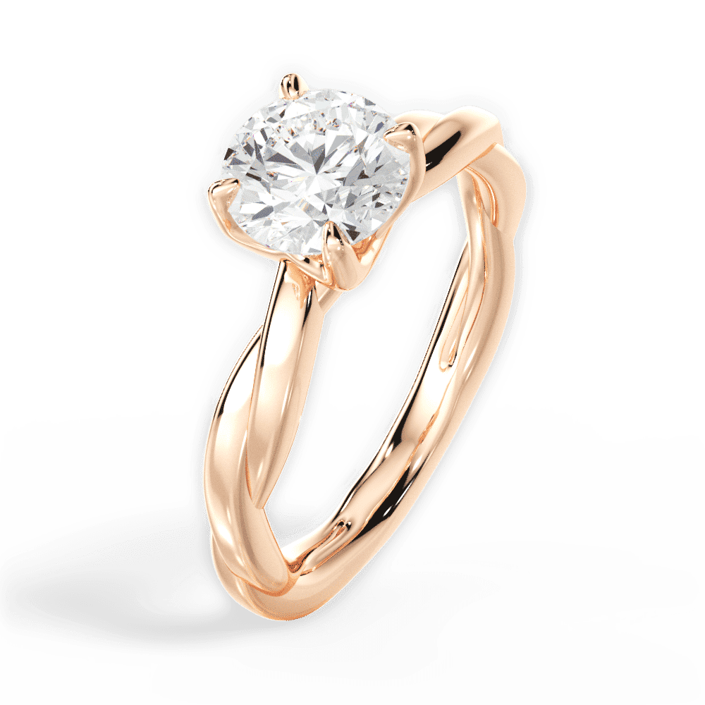 14kt Rose Gold/18kt Rose Gold/round/side