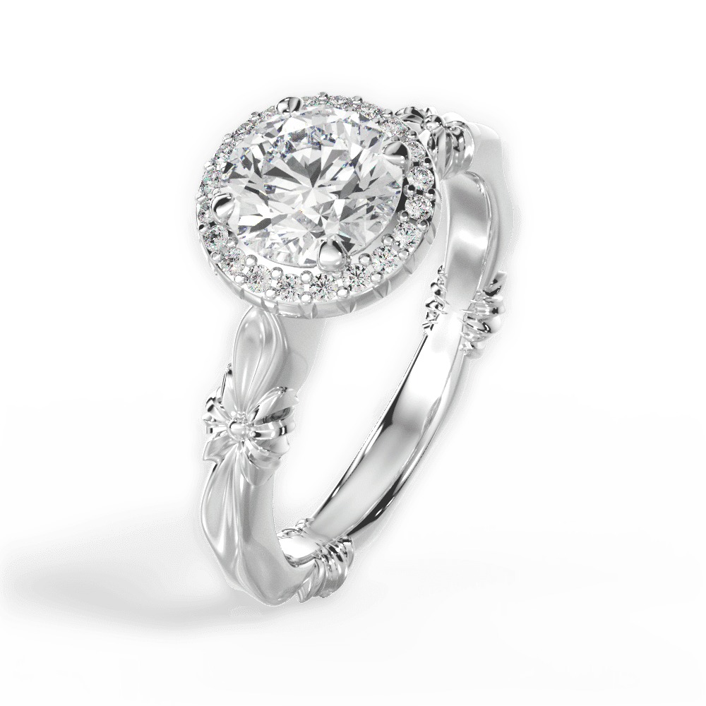 14kt White Gold/18kt White Gold/Platinum/round/side