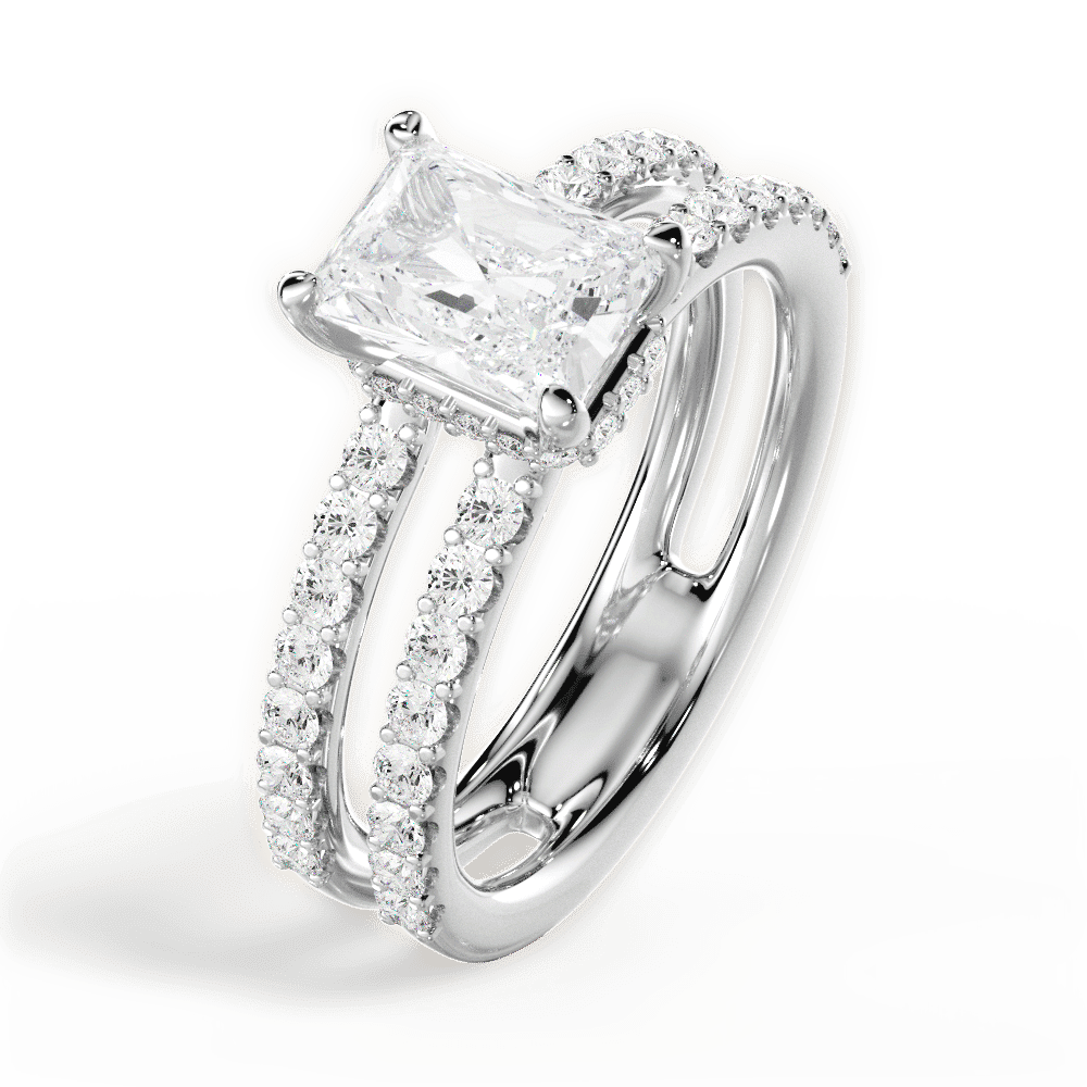 14kt White Gold/18kt White Gold/Platinum/radiant/side