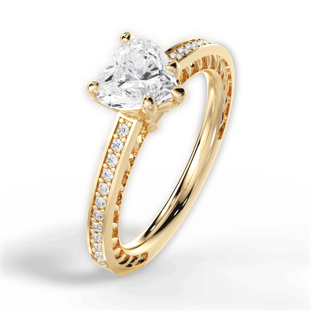 14kt Yellow Gold/18kt Yellow Gold/heart/side