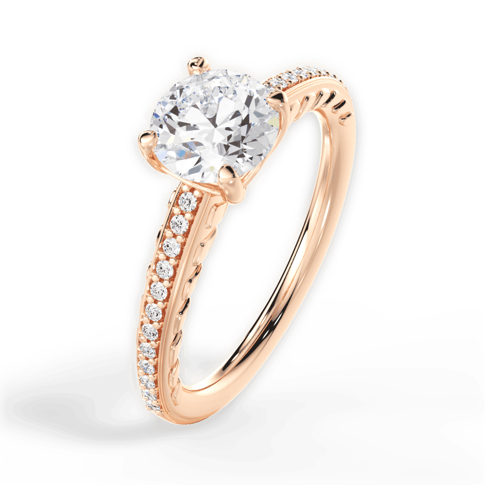 14kt Rose Gold/18kt Rose Gold/round/side