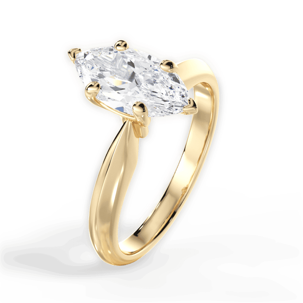 14kt Yellow Gold/18kt Yellow Gold/marquise/side