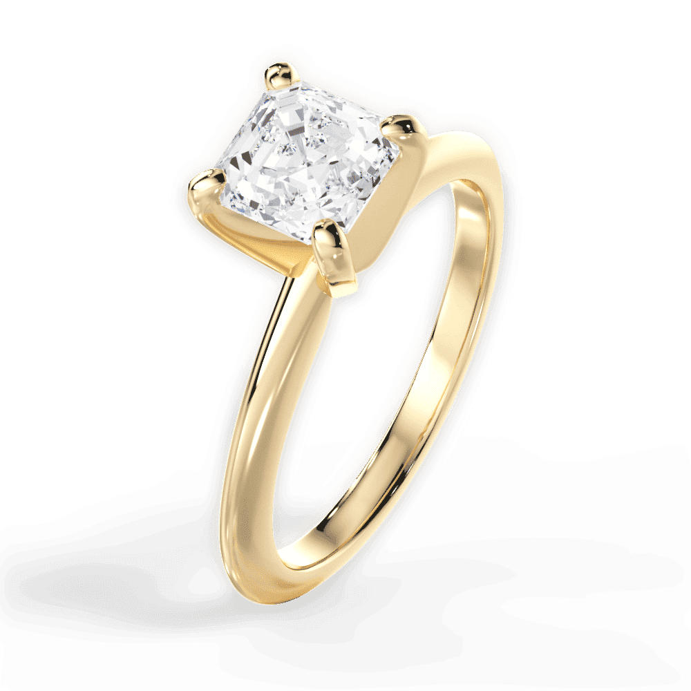 14kt Yellow Gold/18kt Yellow Gold/asscher/side