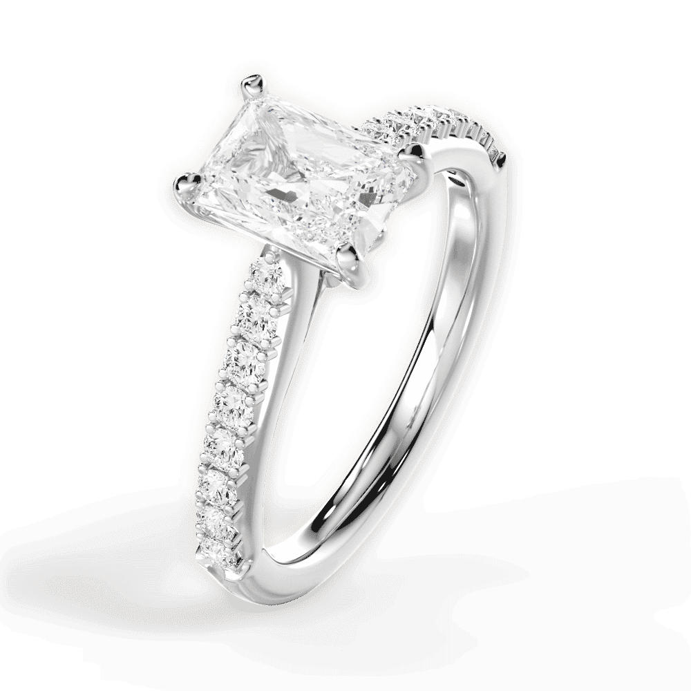 14kt White Gold/18kt White Gold/Platinum/radiant/side