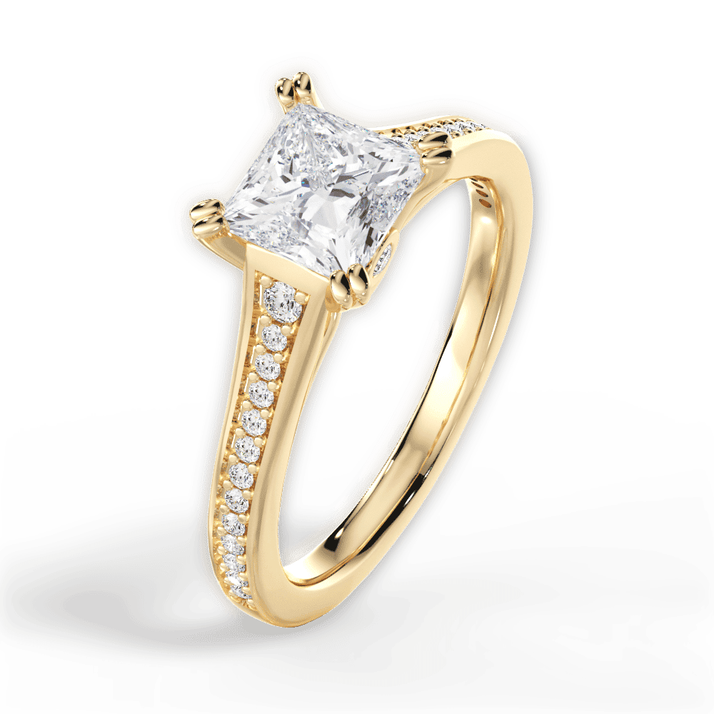 14kt Yellow Gold/18kt Yellow Gold/princess/side
