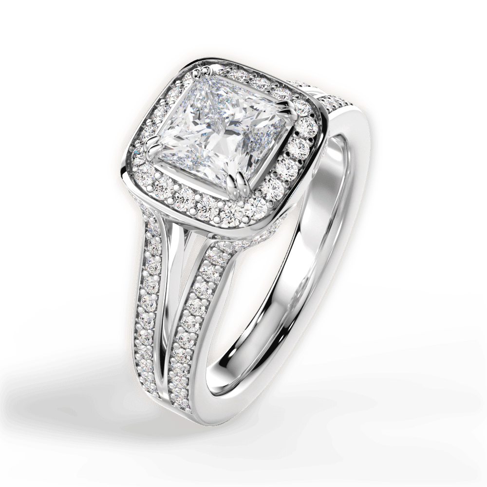 14kt White Gold/18kt White Gold/Platinum/princess/side
