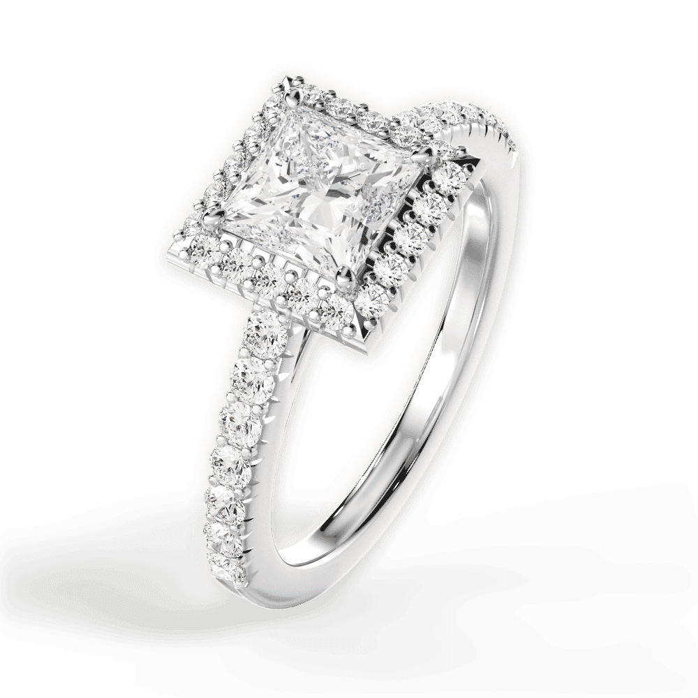 14kt White Gold/18kt White Gold/Platinum/princess/side