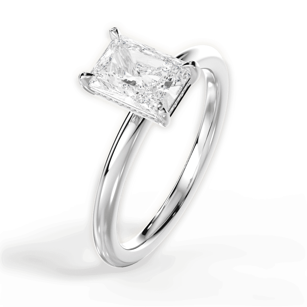 14kt White Gold/18kt White Gold/Platinum/radiant/side