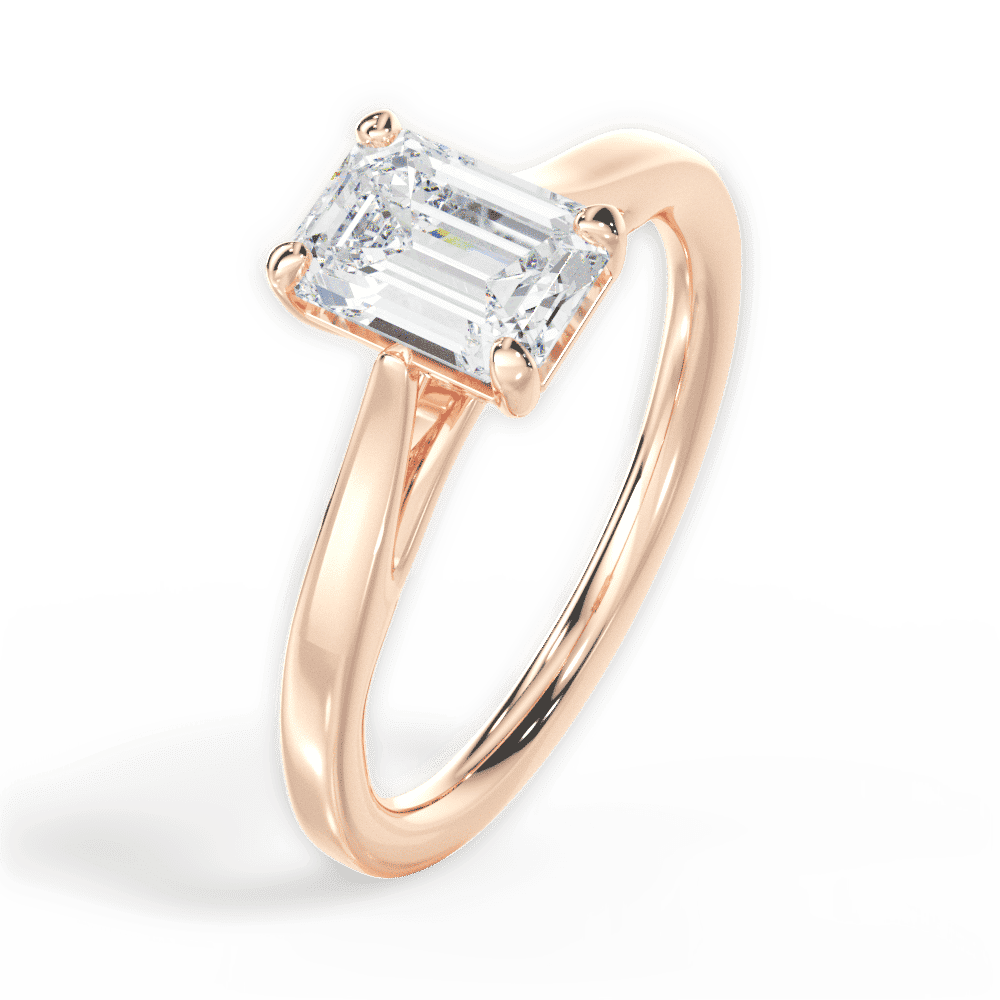 14kt Rose Gold/18kt Rose Gold/emerald/side