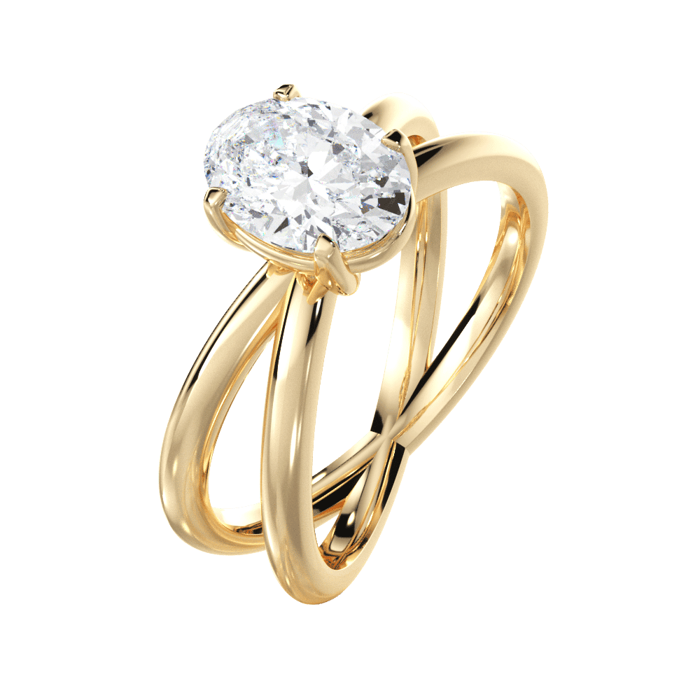 14kt Yellow Gold/18kt Yellow Gold/oval/side