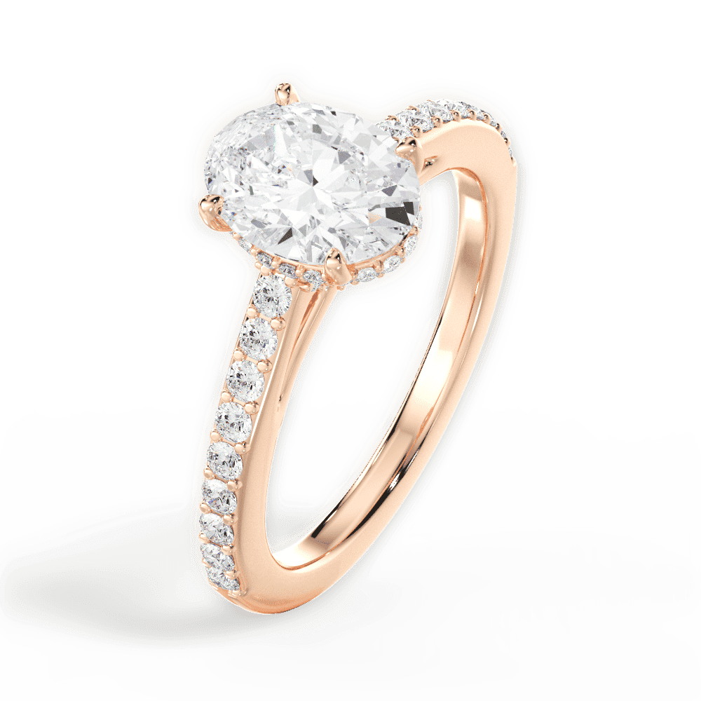 14kt Rose Gold/18kt Rose Gold/oval/side