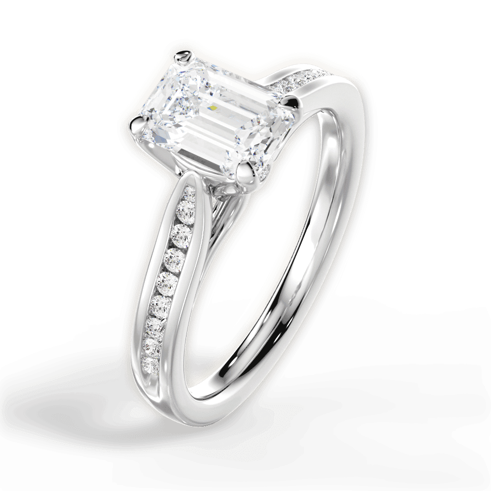 14kt White Gold/18kt White Gold/Platinum/emerald/side