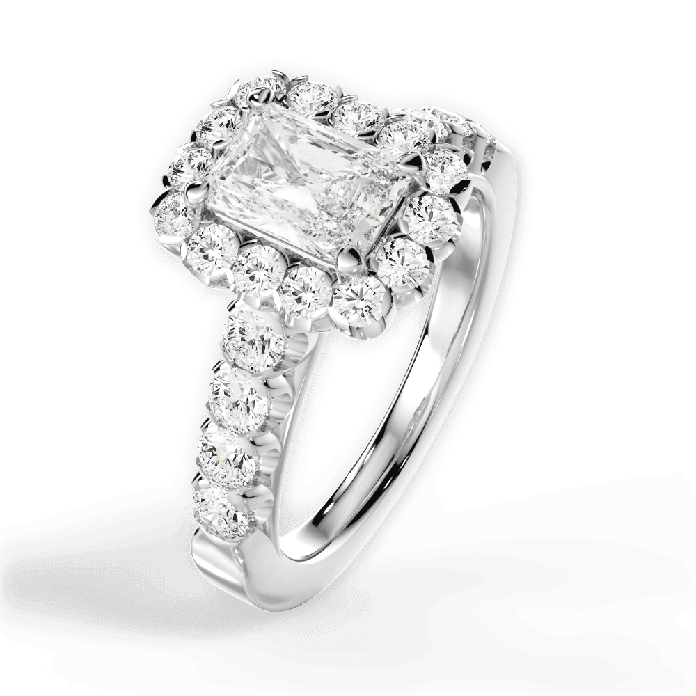 14kt White Gold/18kt White Gold/Platinum/radiant/side