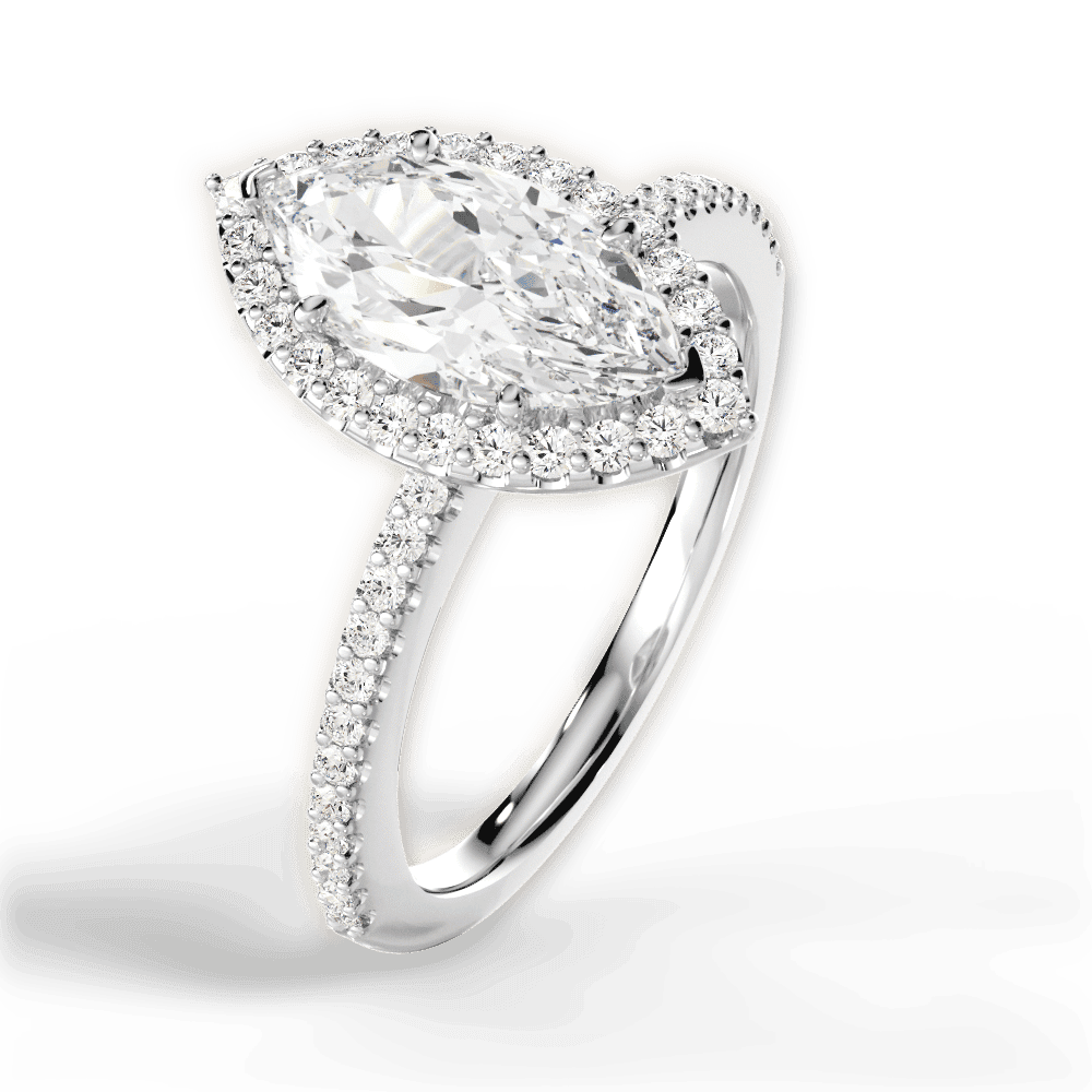 14kt White Gold/18kt White Gold/Platinum/marquise/side