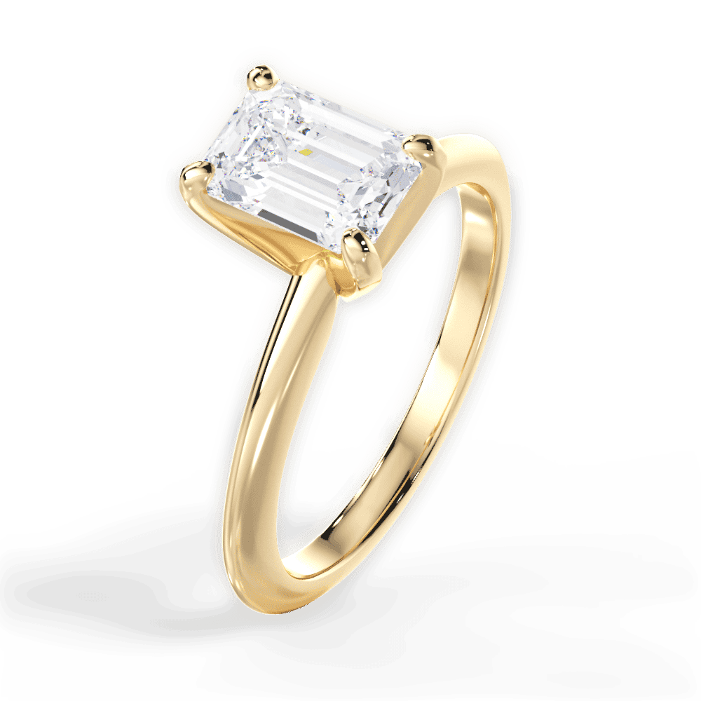 14kt Yellow Gold/18kt Yellow Gold/emerald/side