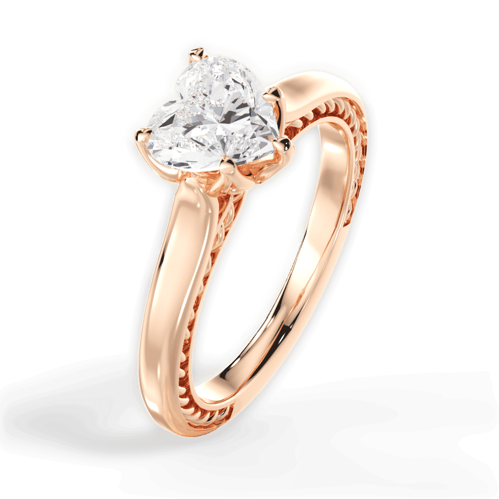 14kt Rose Gold/18kt Rose Gold/heart/side